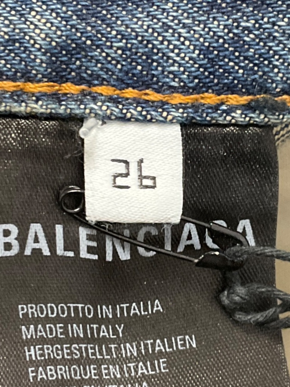 BALENCIAGA DIRTY VINTAGE BLUE HIGH WAISTED STRAIGHT LEG DENIM JEANS - Picture 5 of 8